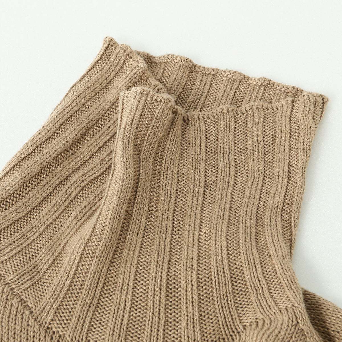 LINEN COTTON WIDE ROLL NECK KNIT