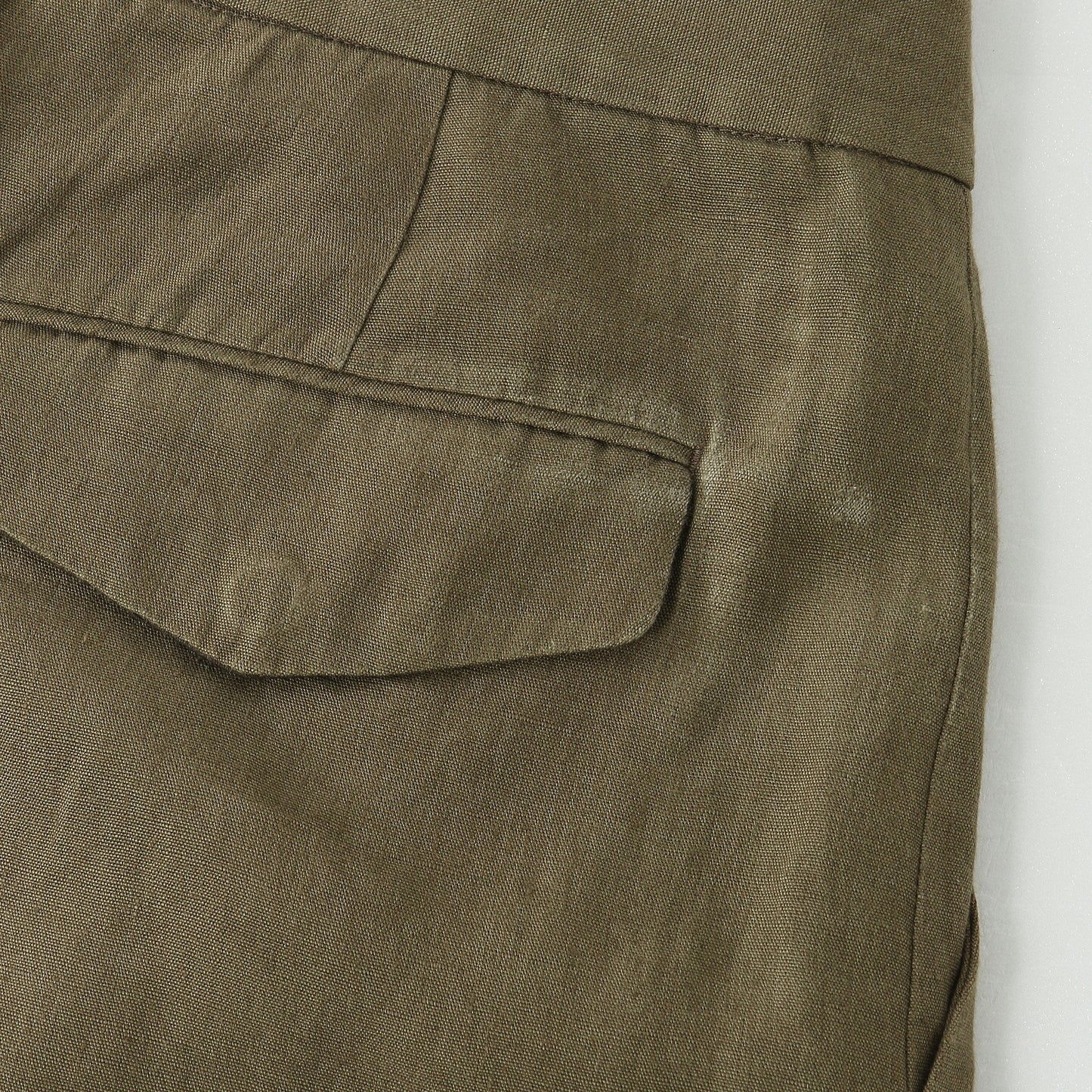 COATED LINEN PLAINWEAVE TROUSERS