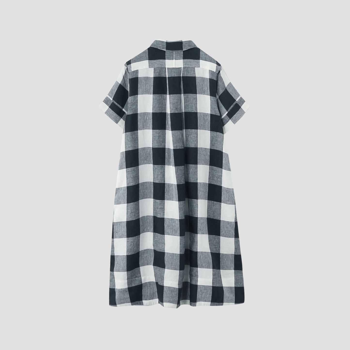 LARGE CHECK LINEN DRESS