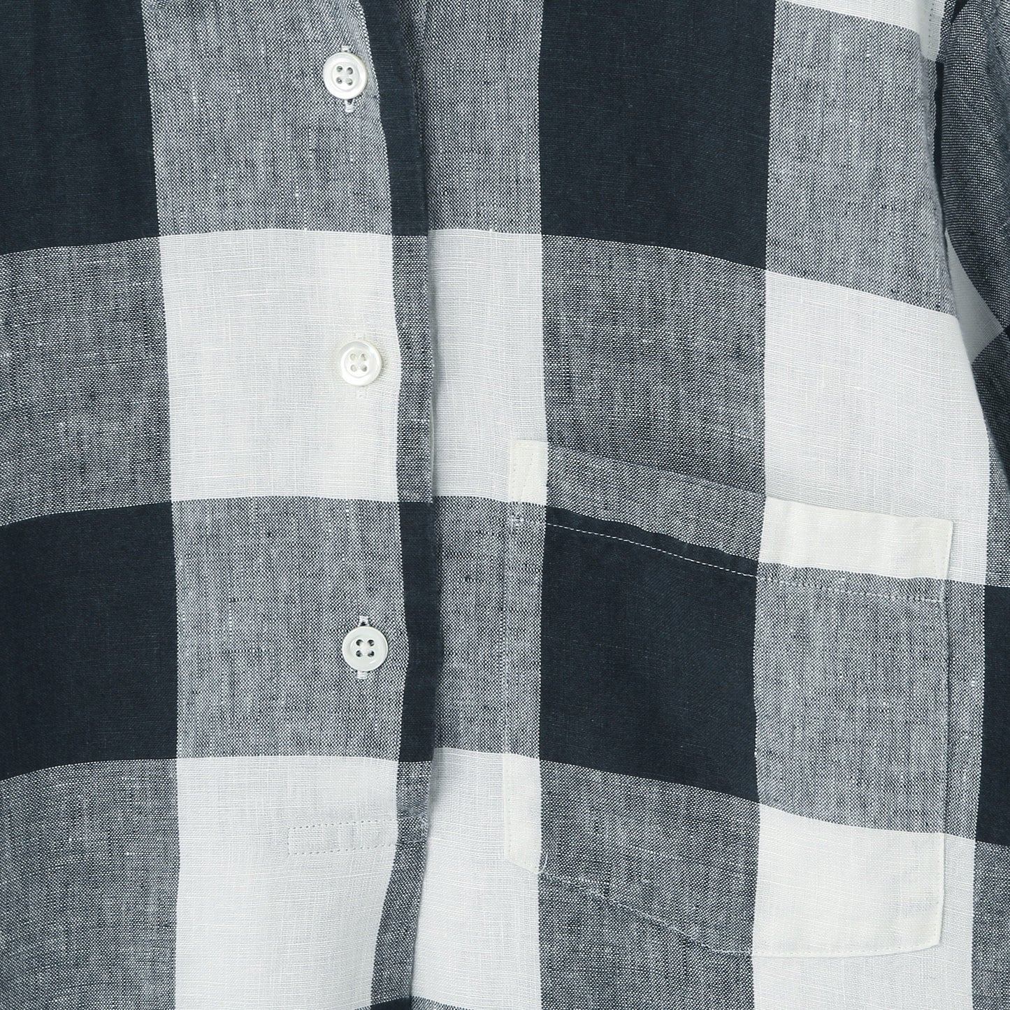 LARGE CHECK LINEN DRESS