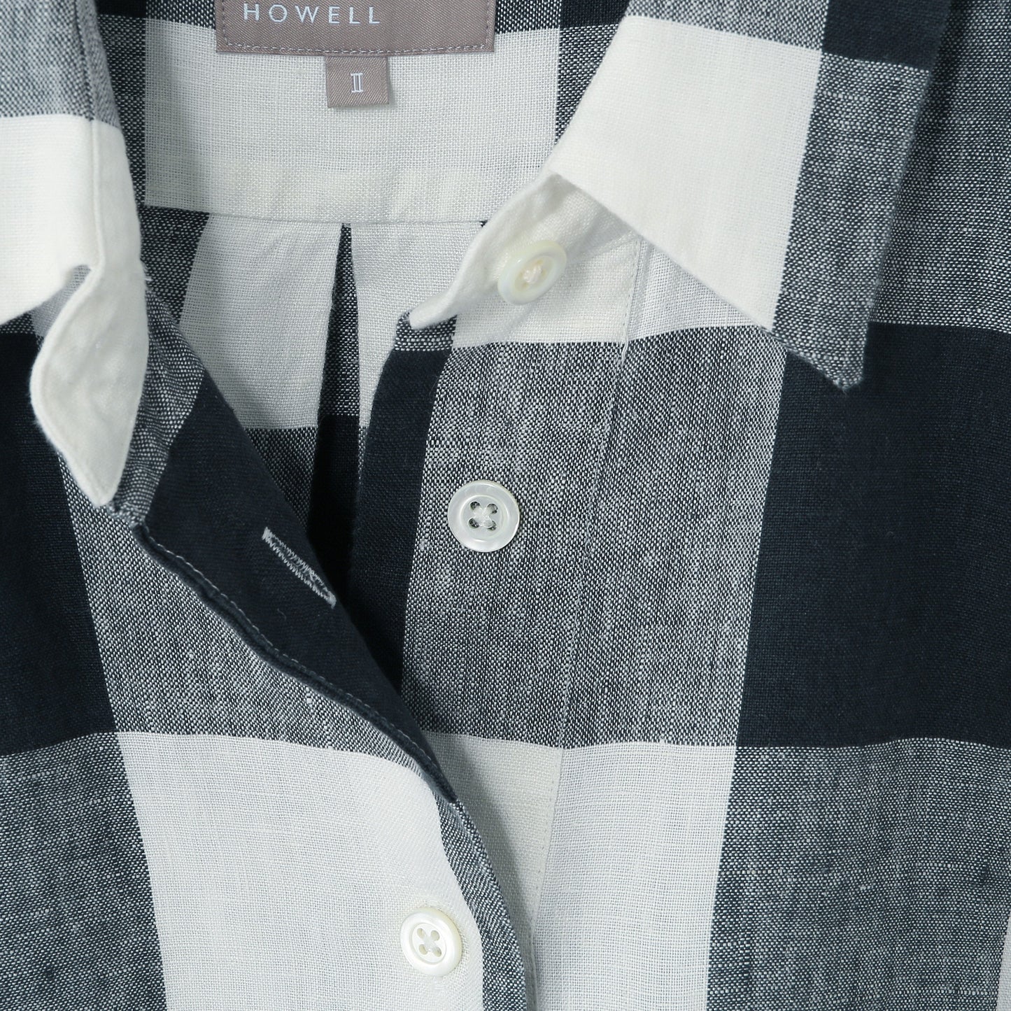 LARGE CHECK LINEN DRESS