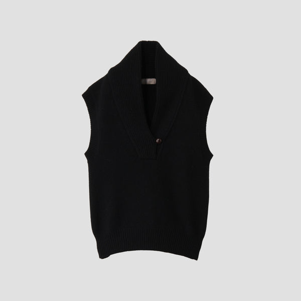 SHAWL COLLAR VEST KNIT