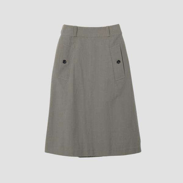 WOOL COTTON TWILL SKIRT