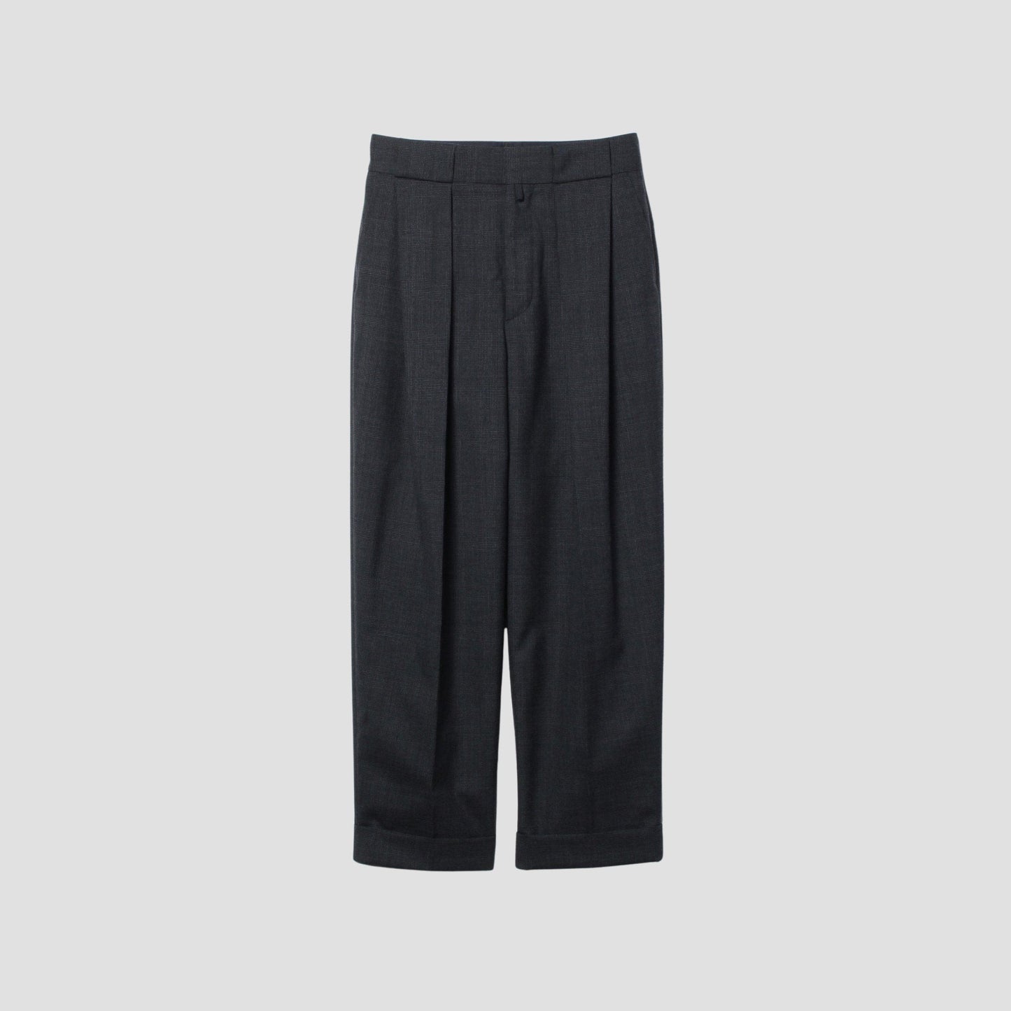 FINE GLEN CHECK WOOL TROUSERS