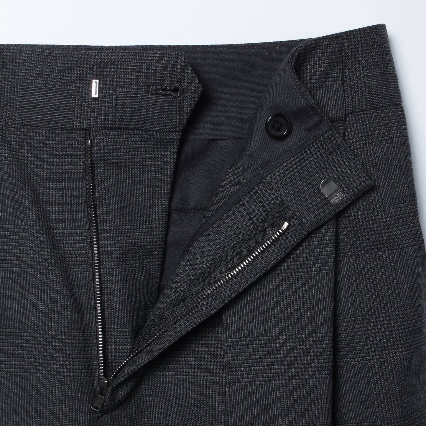 FINE GLEN CHECK WOOL TROUSERS
