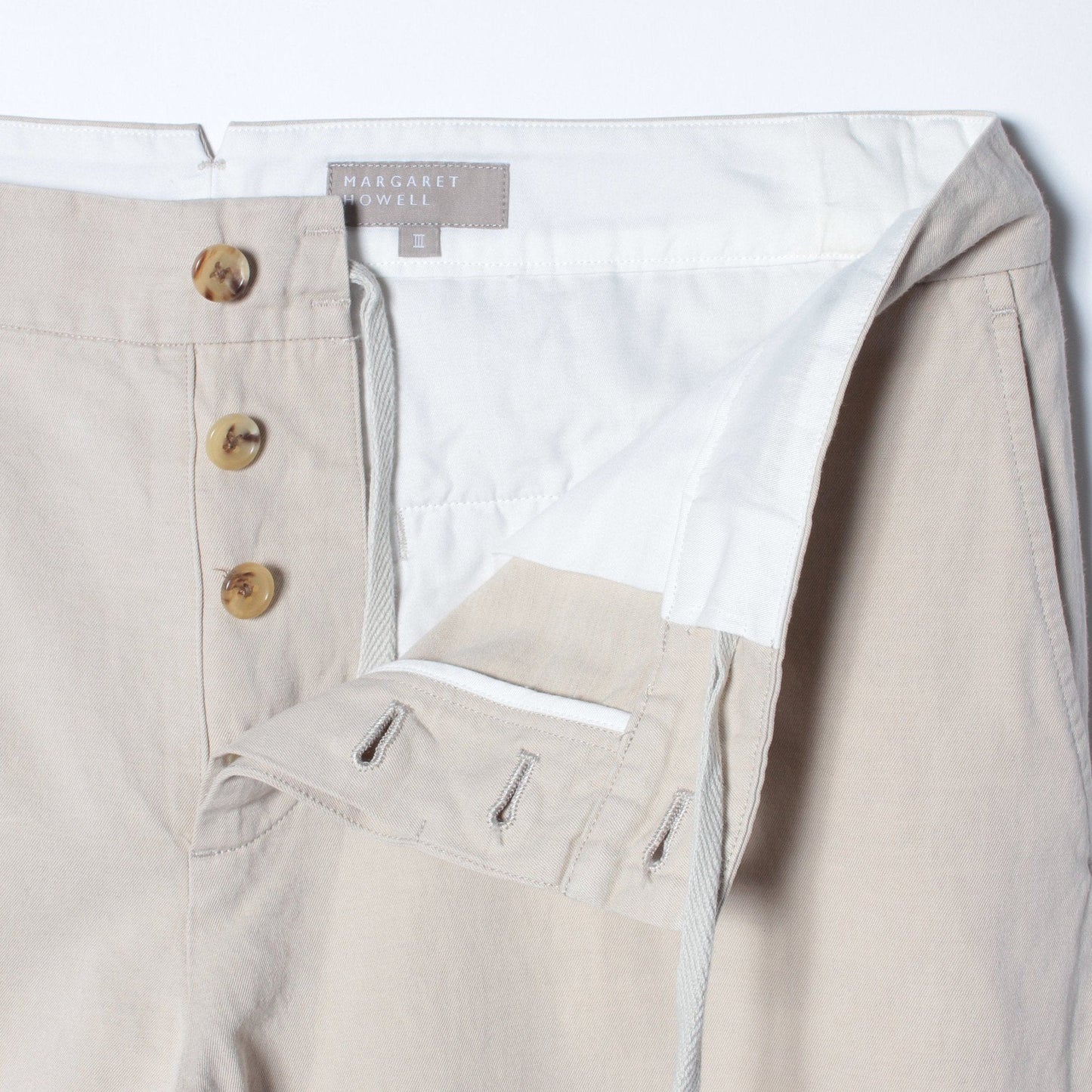 LINEN COTTON TWILL TROUSERS