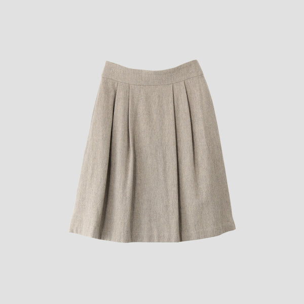 WOOL LINEN TWEED SKIRT