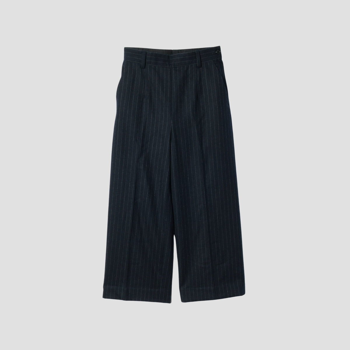 WORSTED WOOL PINSTRIPE TROUSERS
