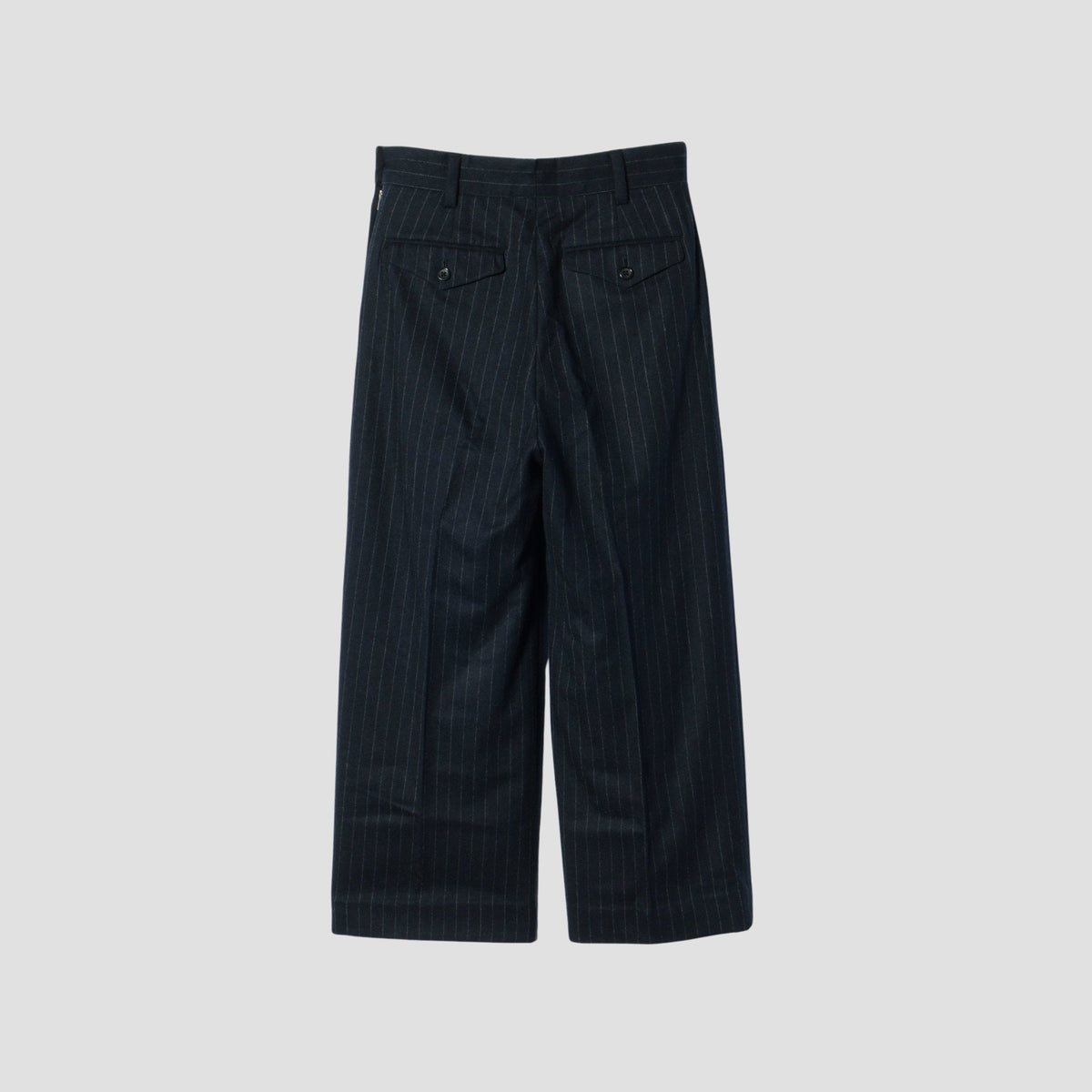 WORSTED WOOL PINSTRIPE TROUSERS