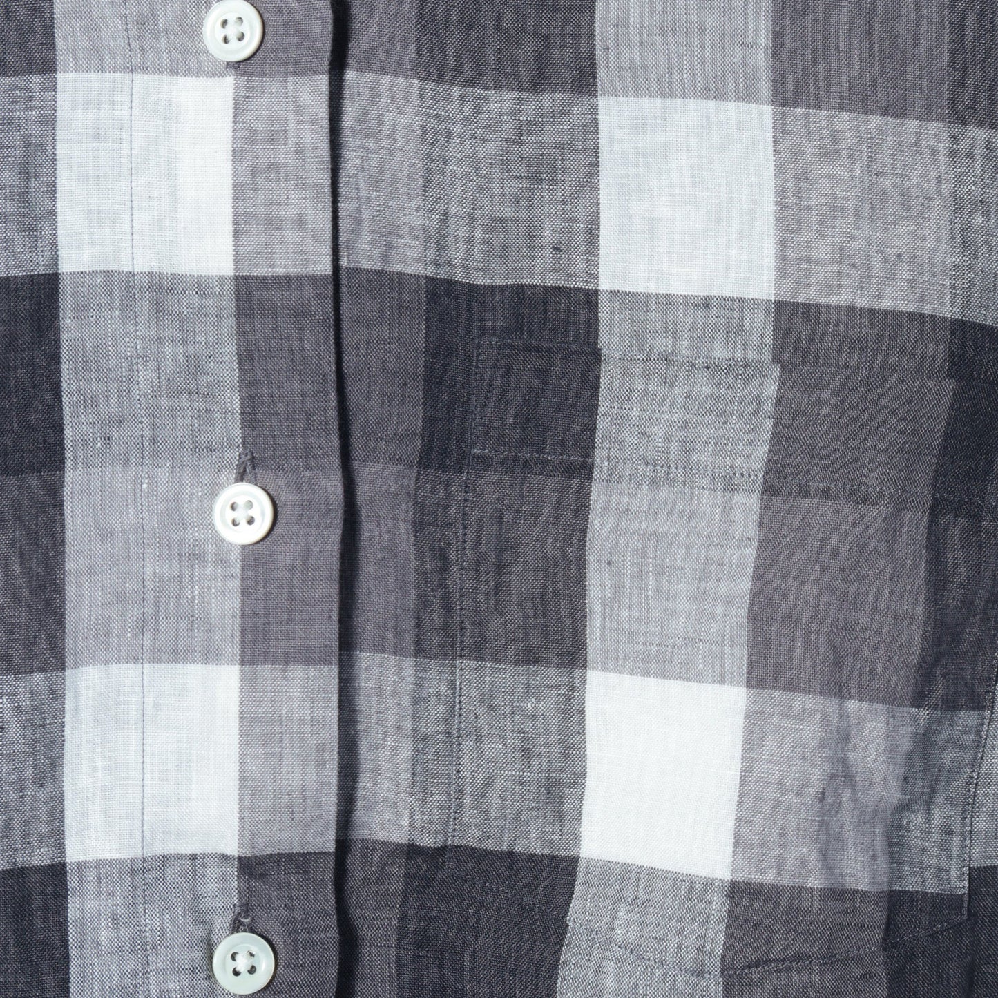 BLOCK CHECK LINEN SHIRT