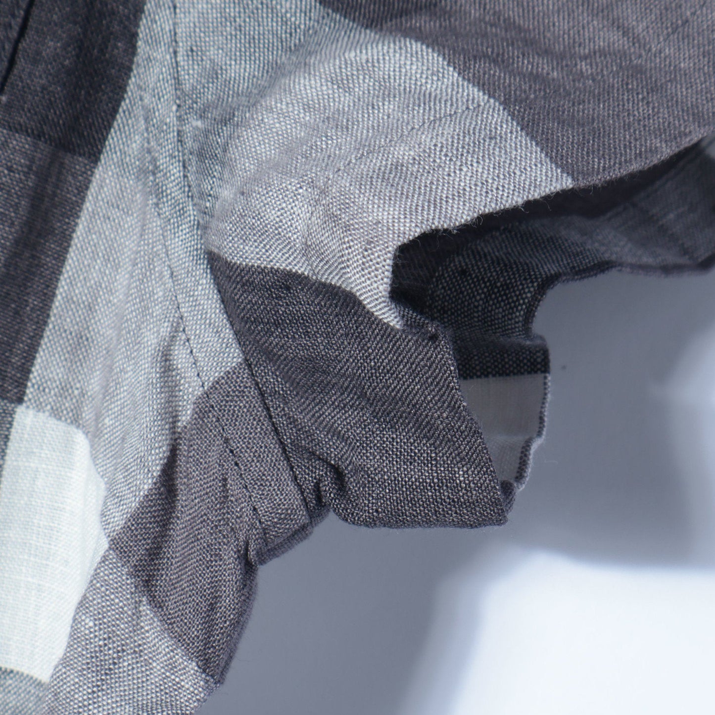 BLOCK CHECK LINEN SHIRT