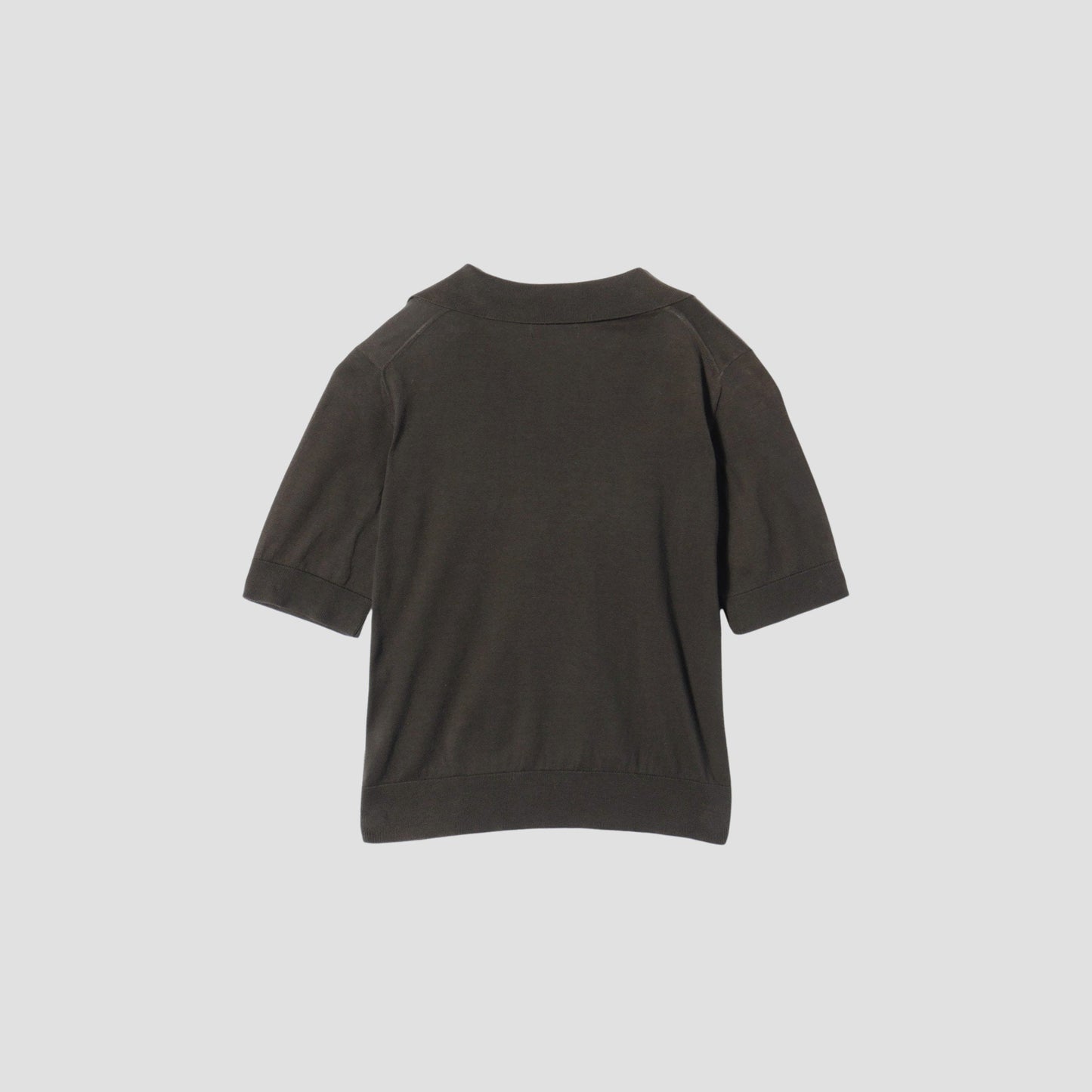 PLAIN OPEN COLLAR JUMPER KNIT