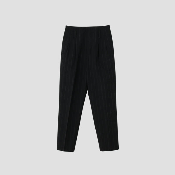 WIDE PINSTRIPE WOOL TROUSERS