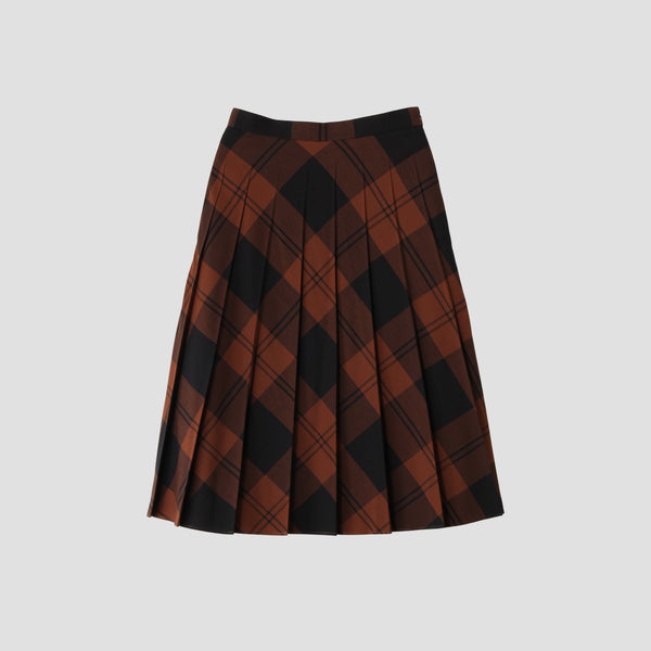 LINDSAY CHECK WOOL BLEND SKIRT