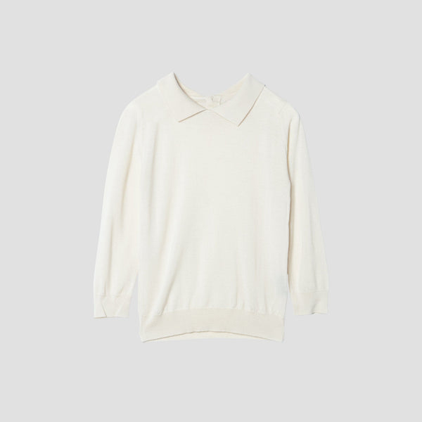 FINE MERINO POLO COLLAR JUMPER KNIT
