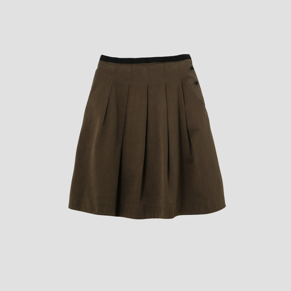WOOL COTTON HEAVY TWILL SKIRT