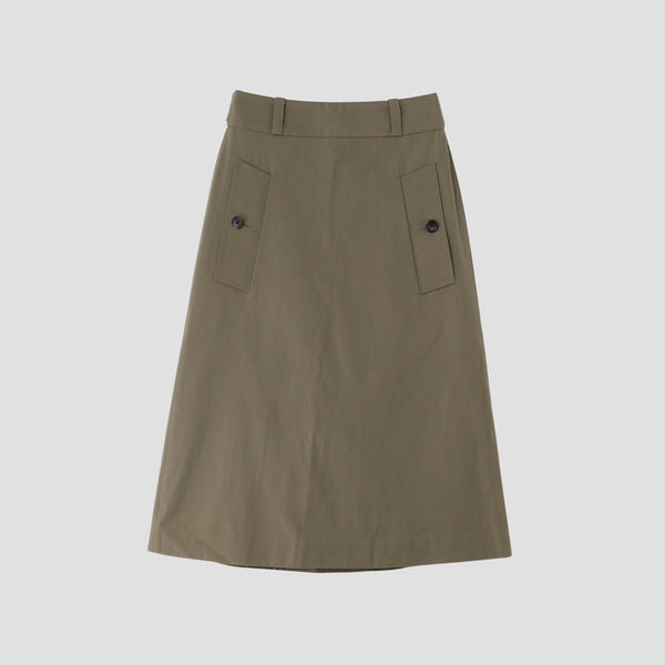 WOOL COTTON TWILL SKIRT