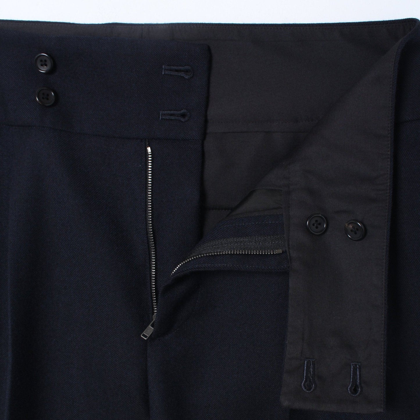 WASHED WOOL SERGE TROUSERS