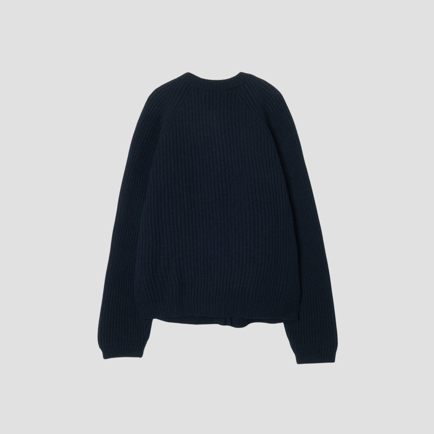 WOOL CAMEL RIB CARDIGAN KNIT