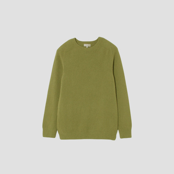 MERINO CASHMERE TWIST SADDLE CREW KNIT