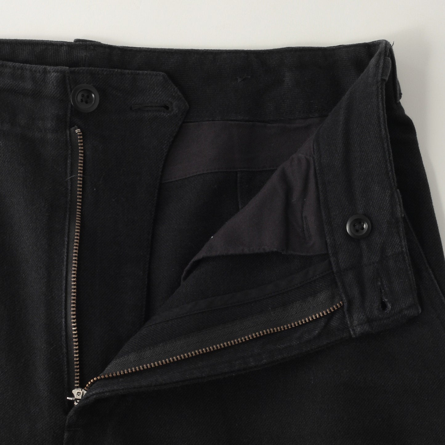 WORN LINEN COTTON DRILL TROUSERS