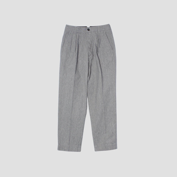 IRREGULAR END ON END COTTON LINEN TROUSERS