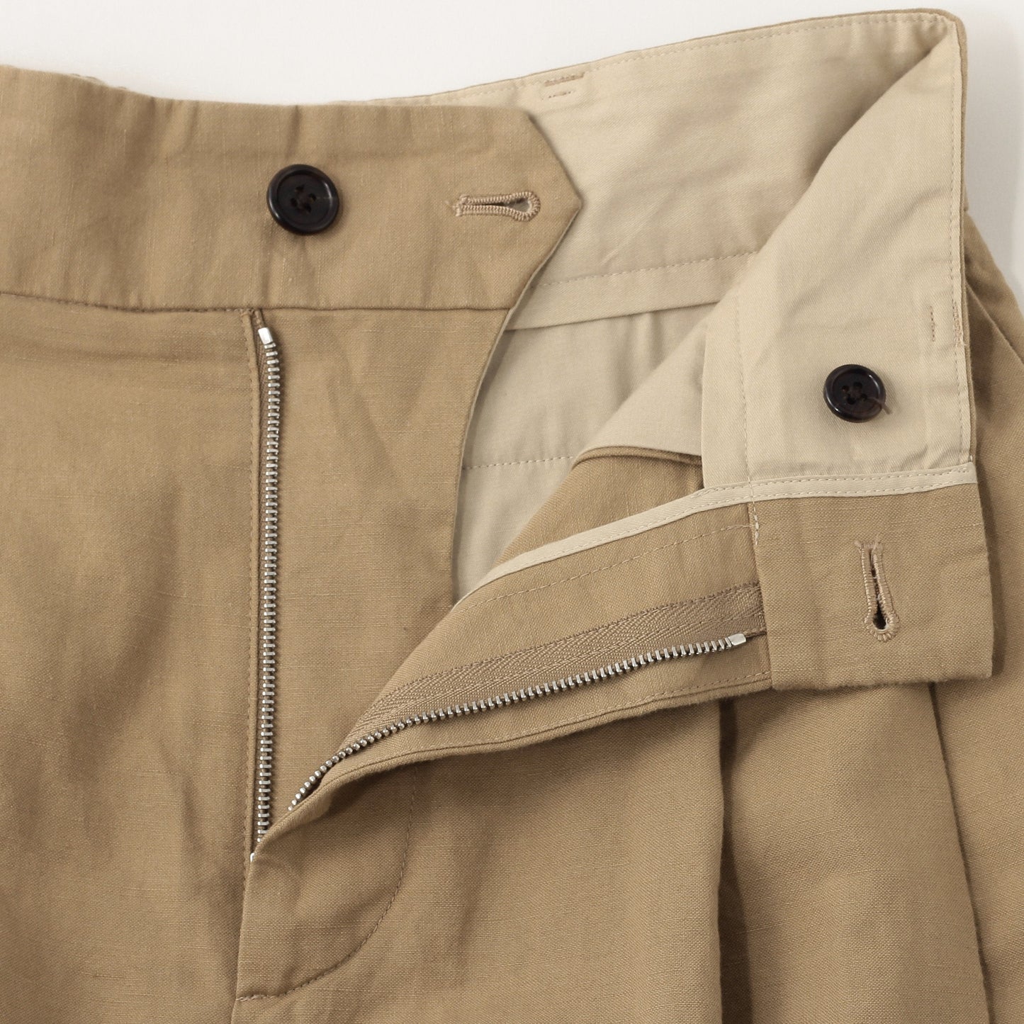 COTTON LINEN OXFORD TROUSERS