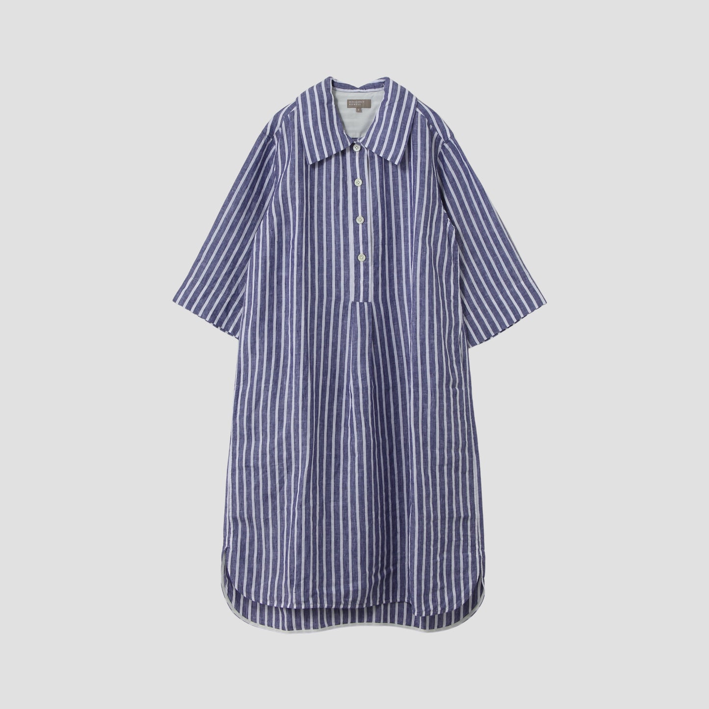 WIDE STRIPE LINEN DRESS