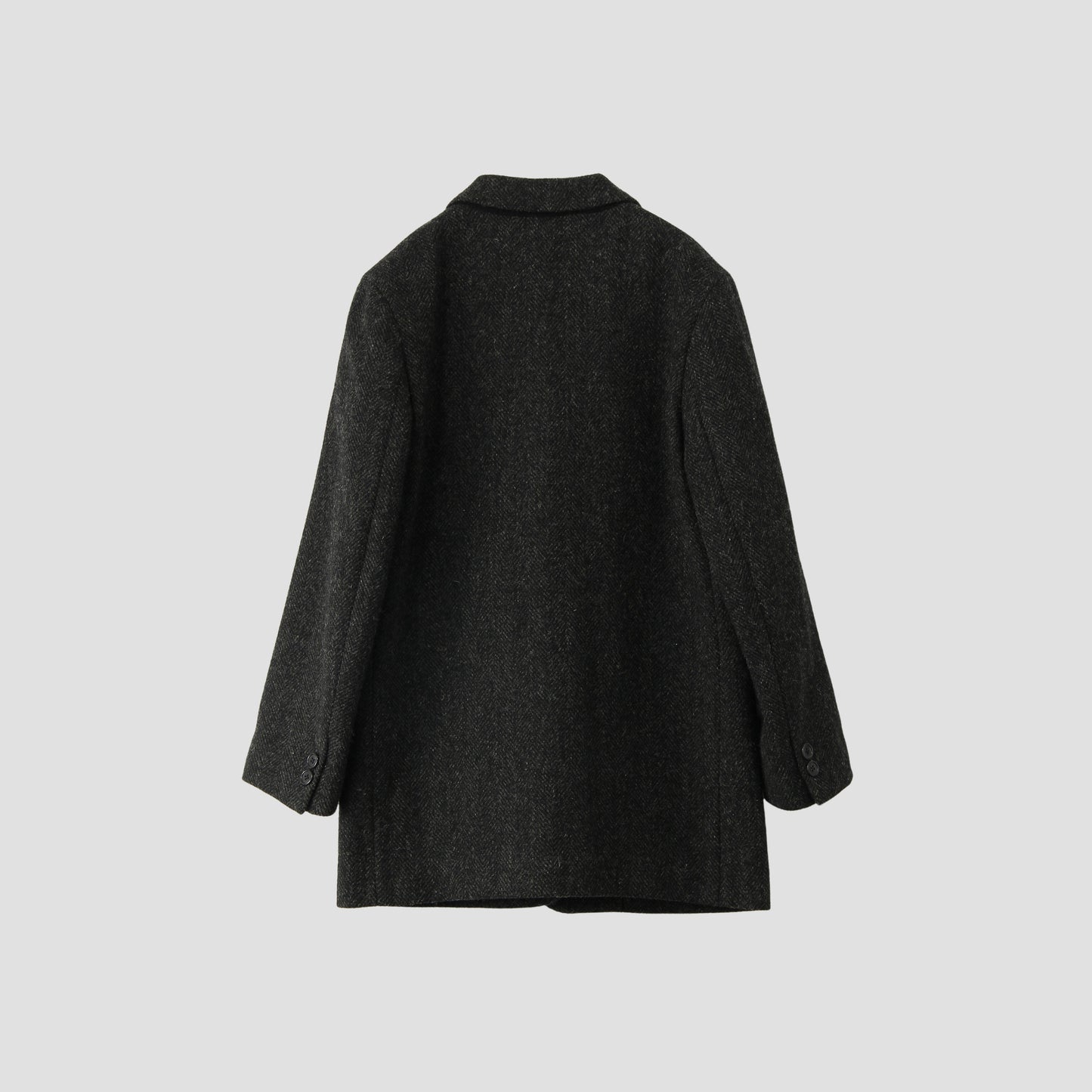 HERRINGBONE WOOL TWEED COAT