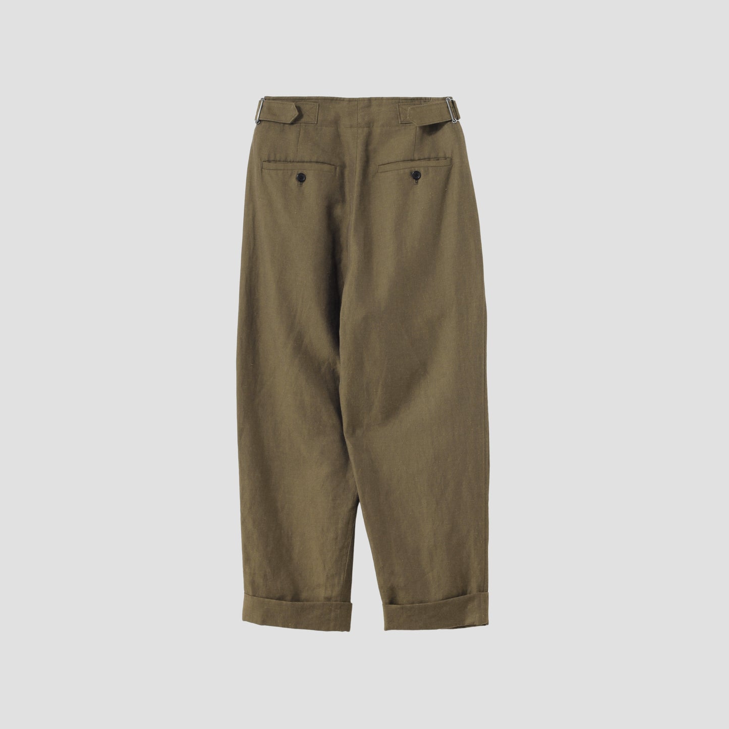 LINEN WOOL TWILL TROUSERS