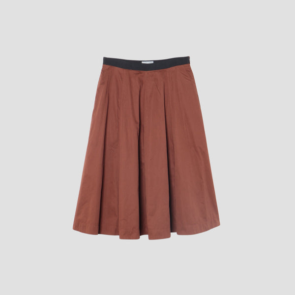 WASHED COTTON SATIN SKIRT