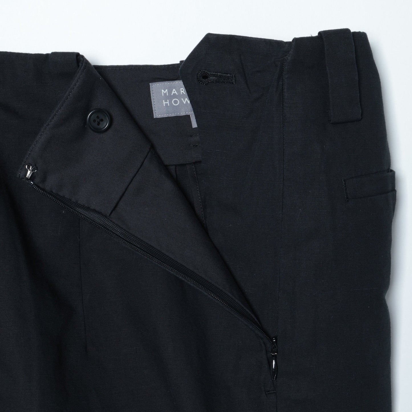 PLAIN WEAVE COTTON LINEN TROUSERS