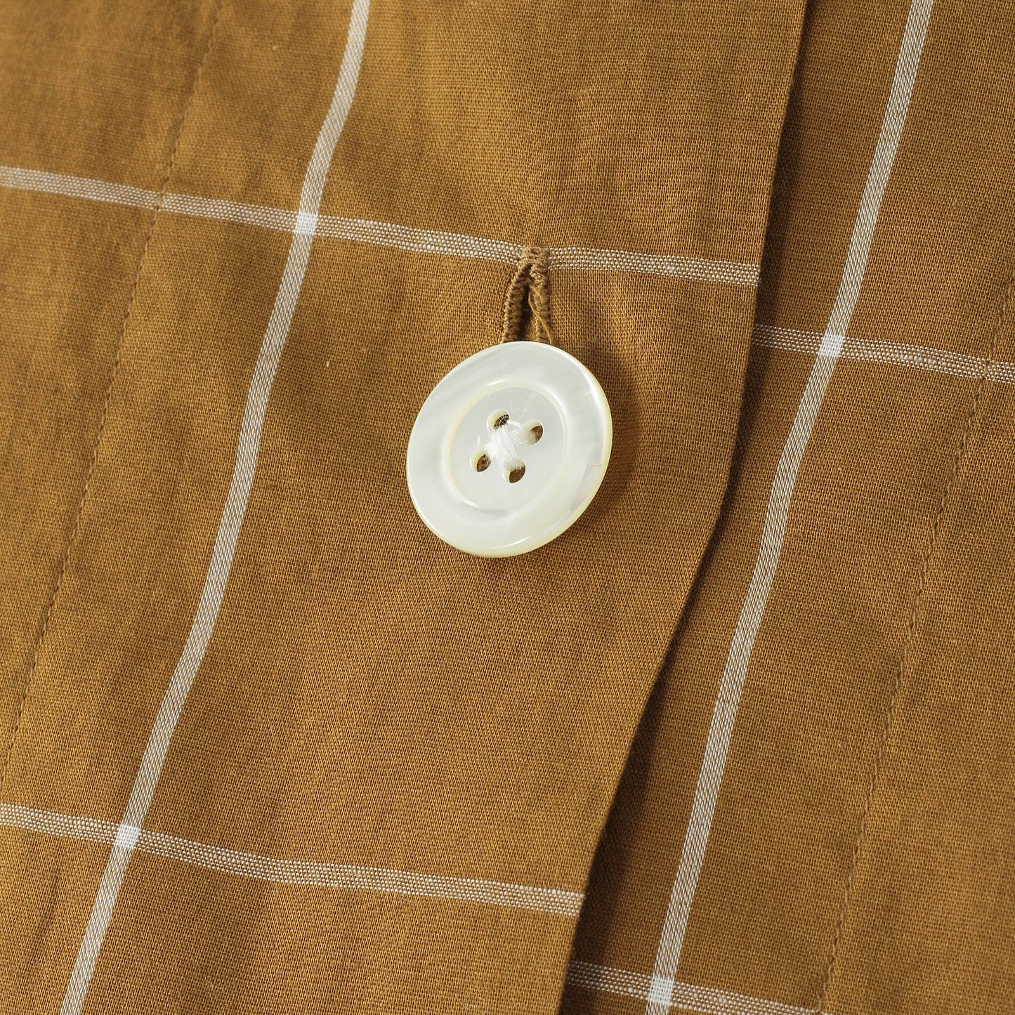 WINDOWPANE CHECK COTTON LINEN SHIRT