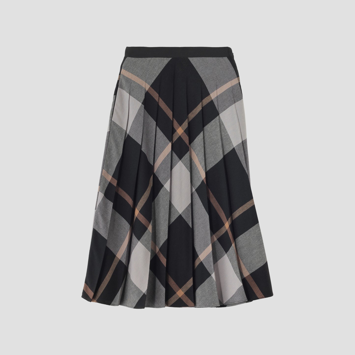 LARGE CHECK WOOL BLEND SKIRT