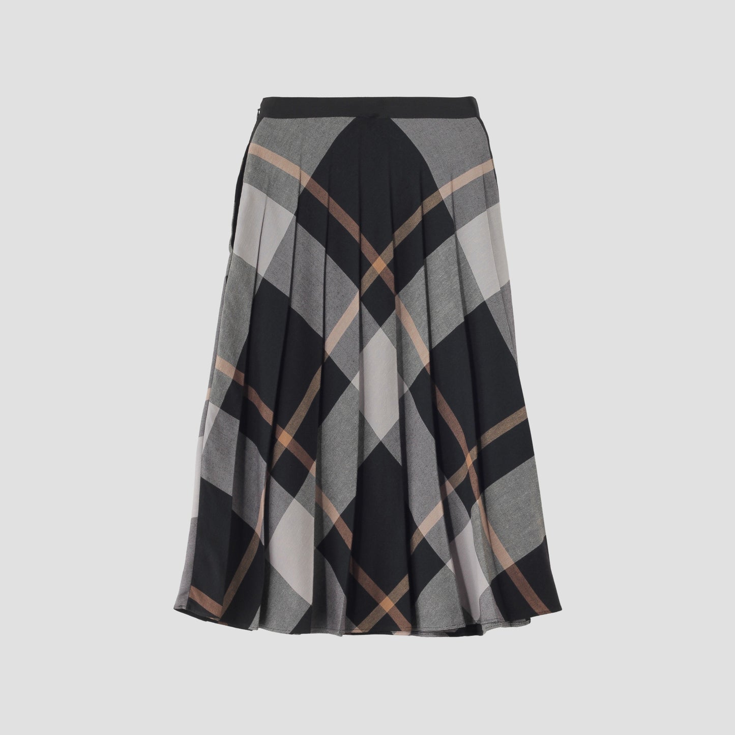 LARGE CHECK WOOL BLEND SKIRT