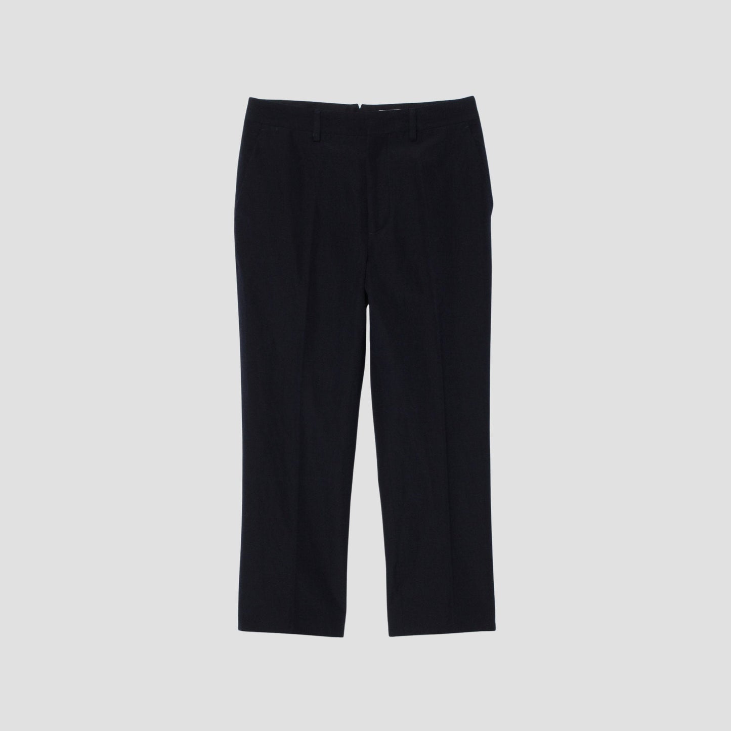 WOOL LINEN POPLIN TROUSERS