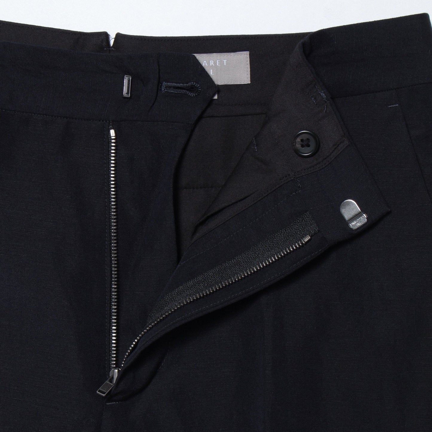 WOOL LINEN POPLIN TROUSERS