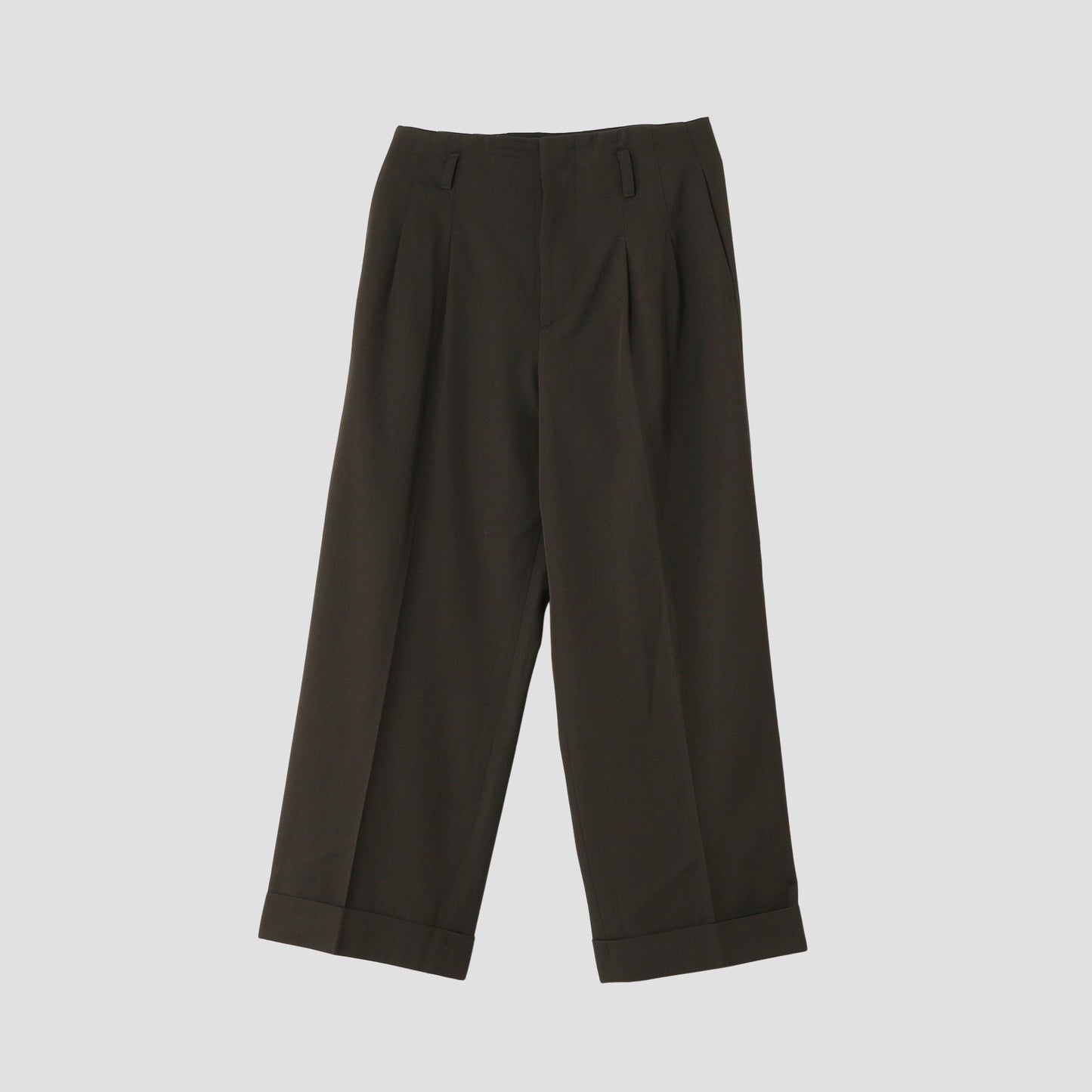 COMPACT COTTON WOOL TROUSERS