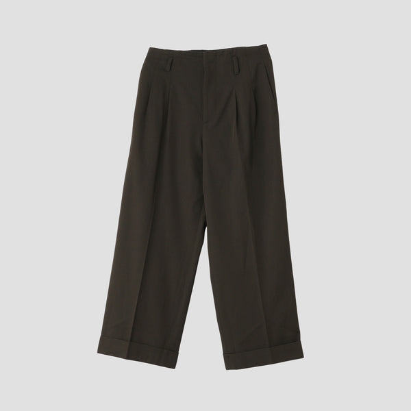 COMPACT COTTON WOOL TROUSERS