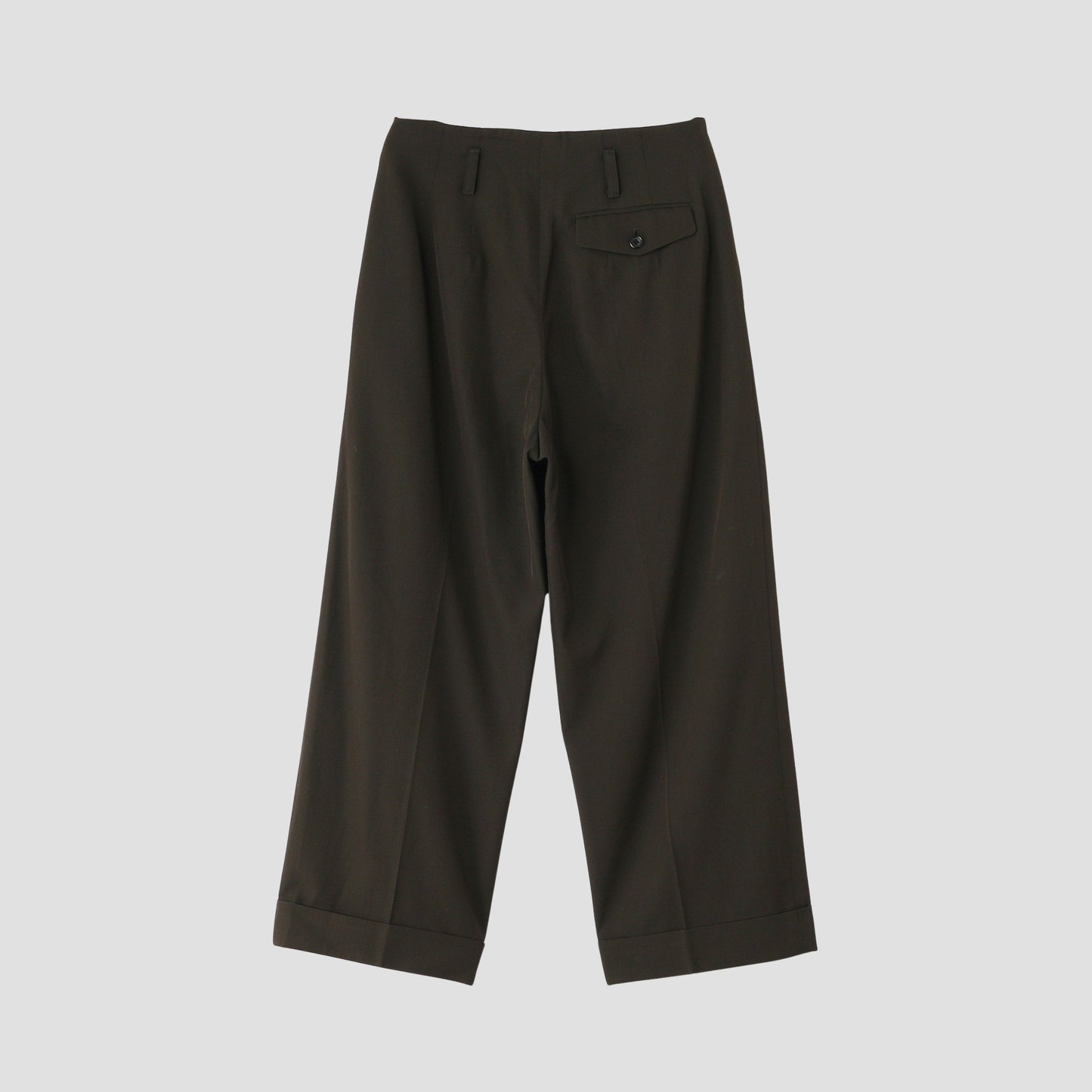 COMPACT COTTON WOOL TROUSERS