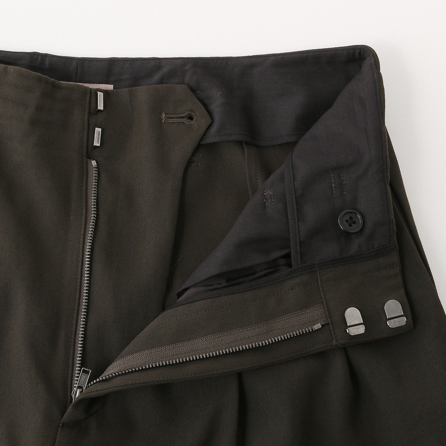 COMPACT COTTON WOOL TROUSERS