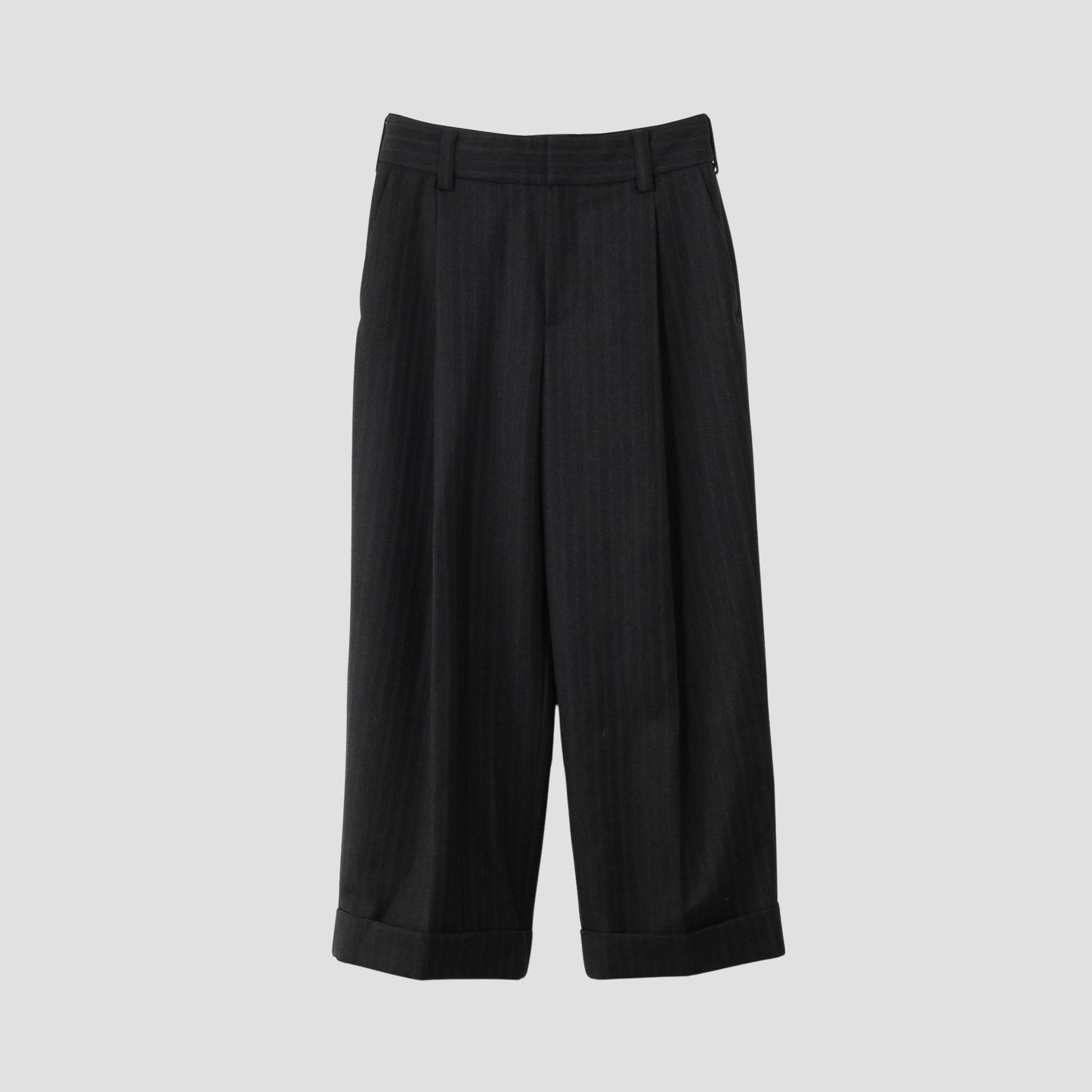MORNING STRIPE WOOL TWILL TROUSERS