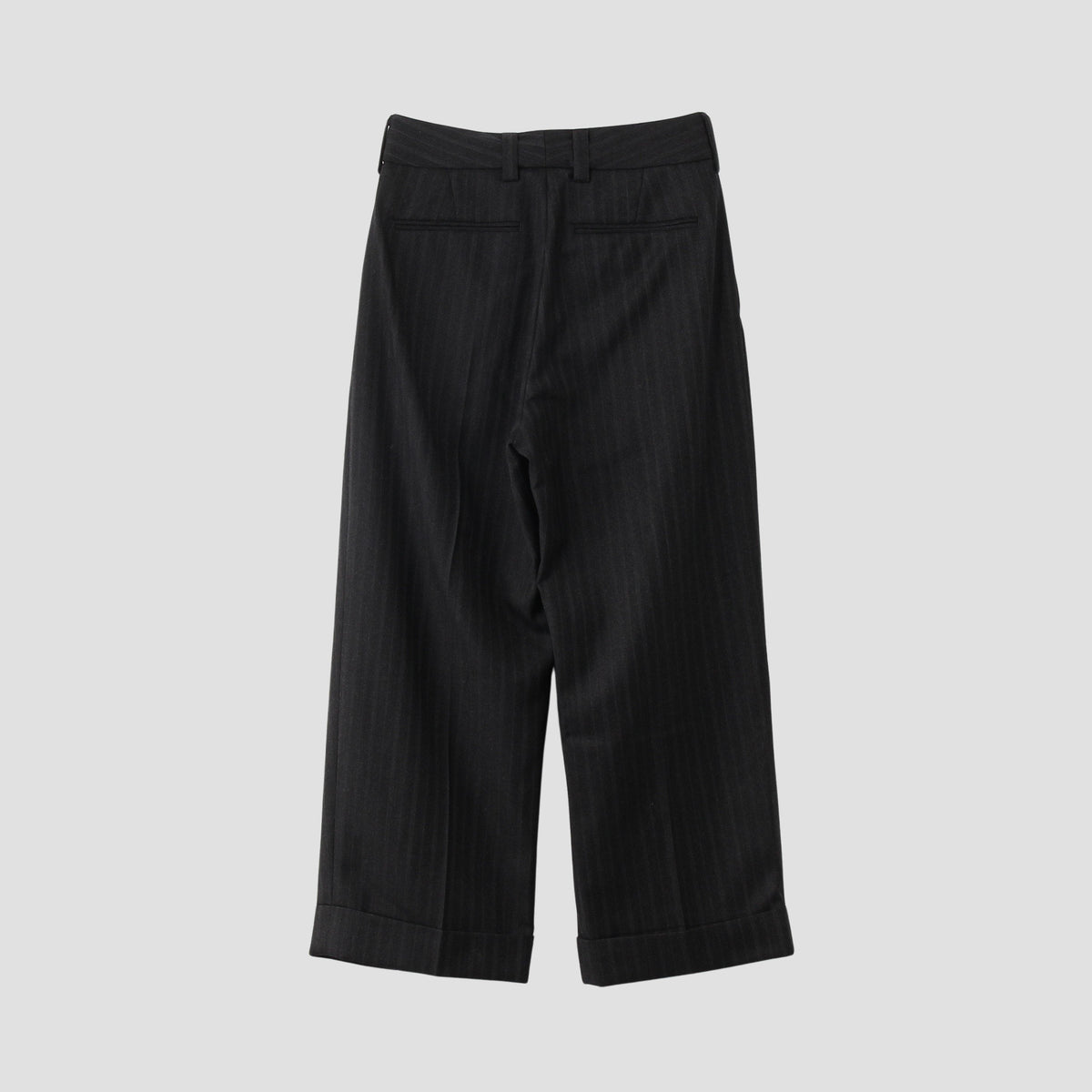 MORNING STRIPE WOOL TWILL TROUSERS