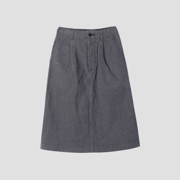 WORKWEAR STRIPE COTTON LINEN SKIRT