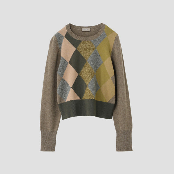 BOXY ARGYLE JUMPER KNIT