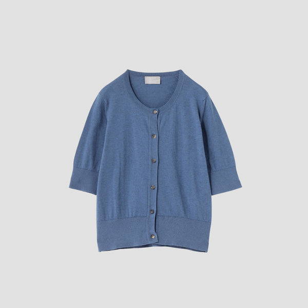 SEA ISLAND COTTON HIGH RIB CARDIGAN KNIT