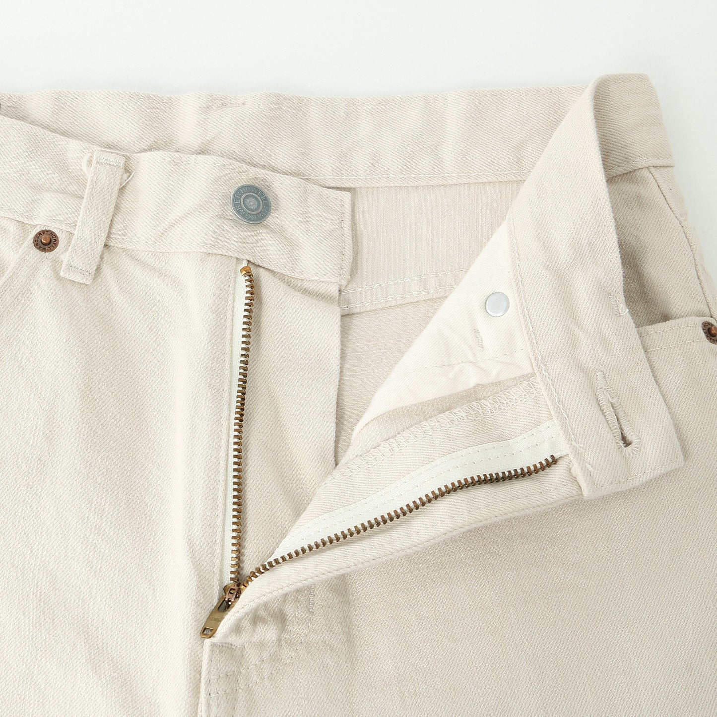 WHITE DENIM TROUSERS