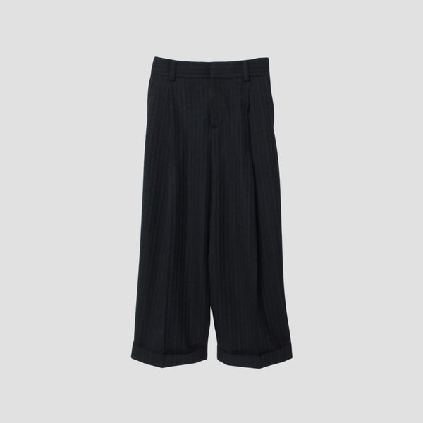 MORNING STRIPE WOOL TWILL TROUSERS