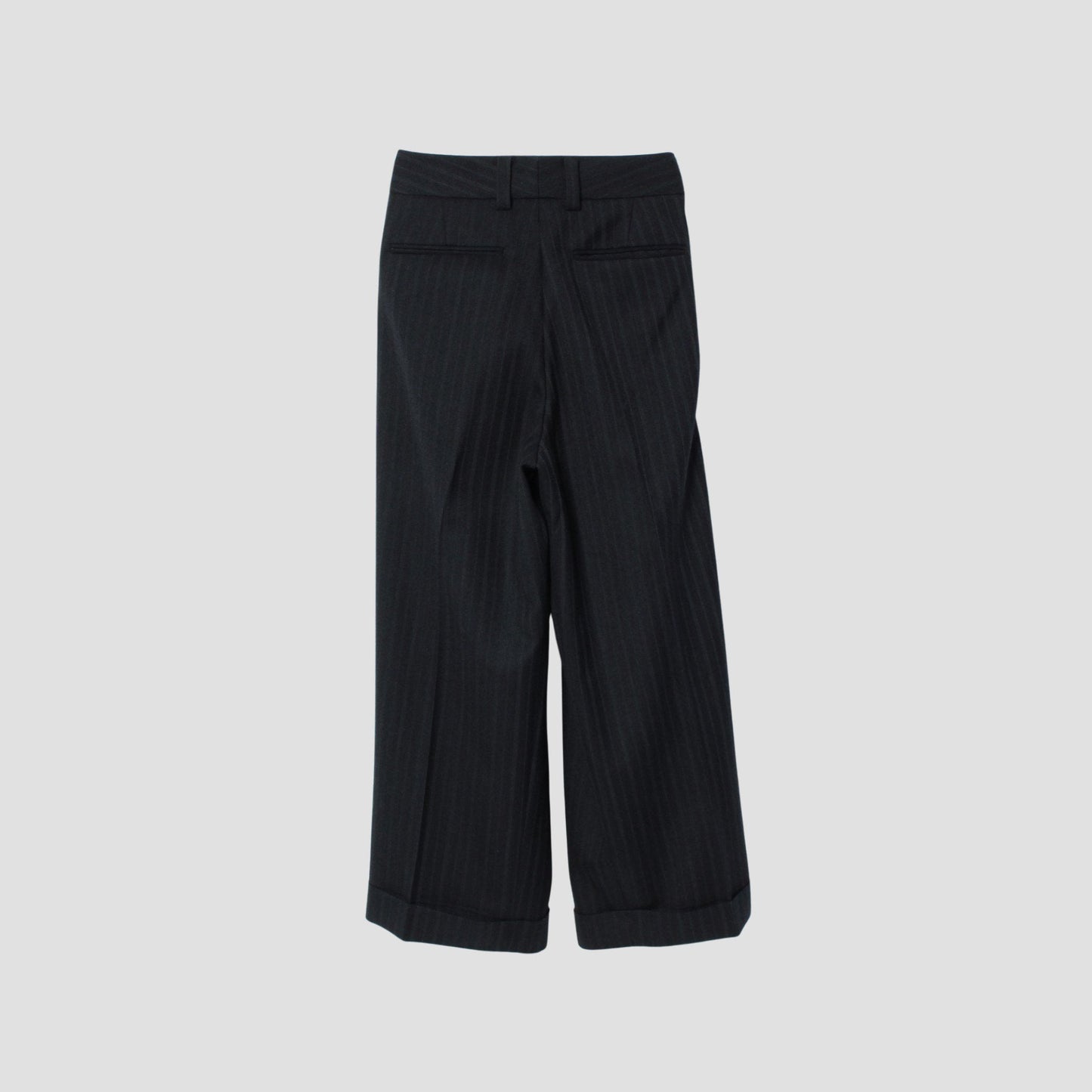 MORNING STRIPE WOOL TWILL TROUSERS