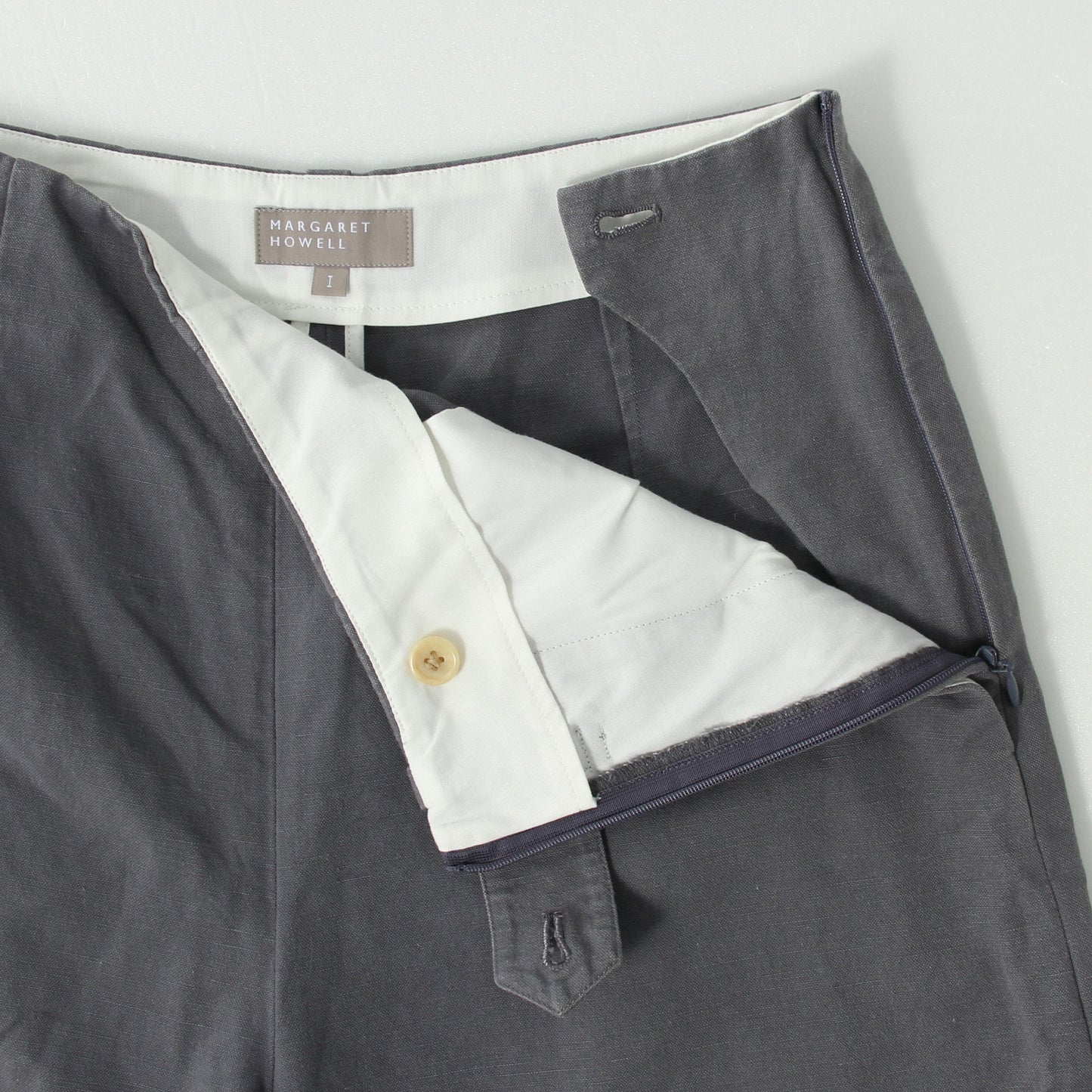 COTTON LINEN CANVAS TROUSERS